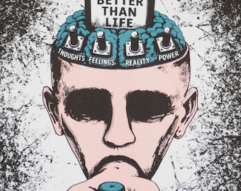 Mejor que la vida – Impresión Risograph – Retrato surrealista – Edición limitada