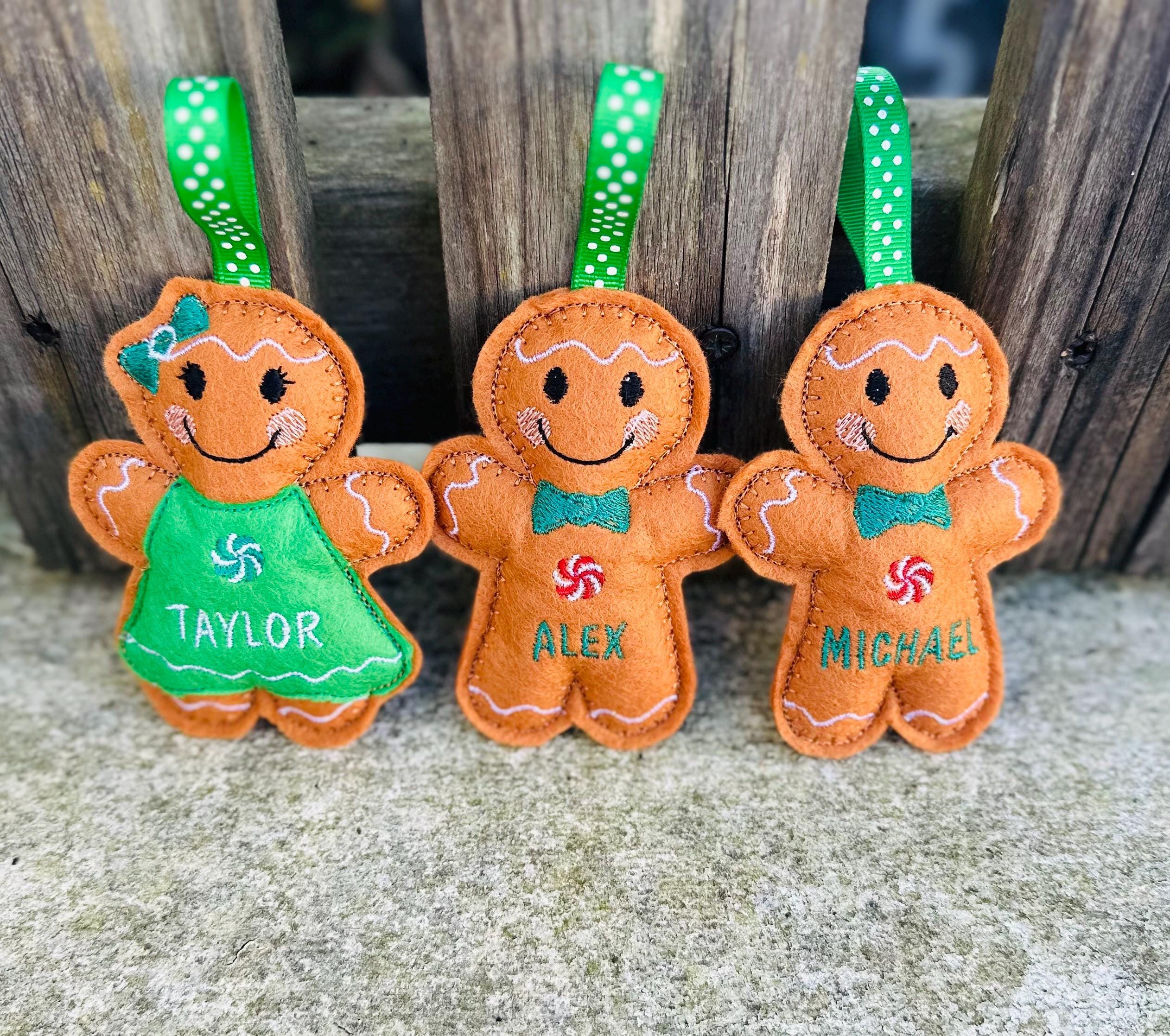 Personalised Felt Gingerbread Christmas Ornament: Tree Hanger
