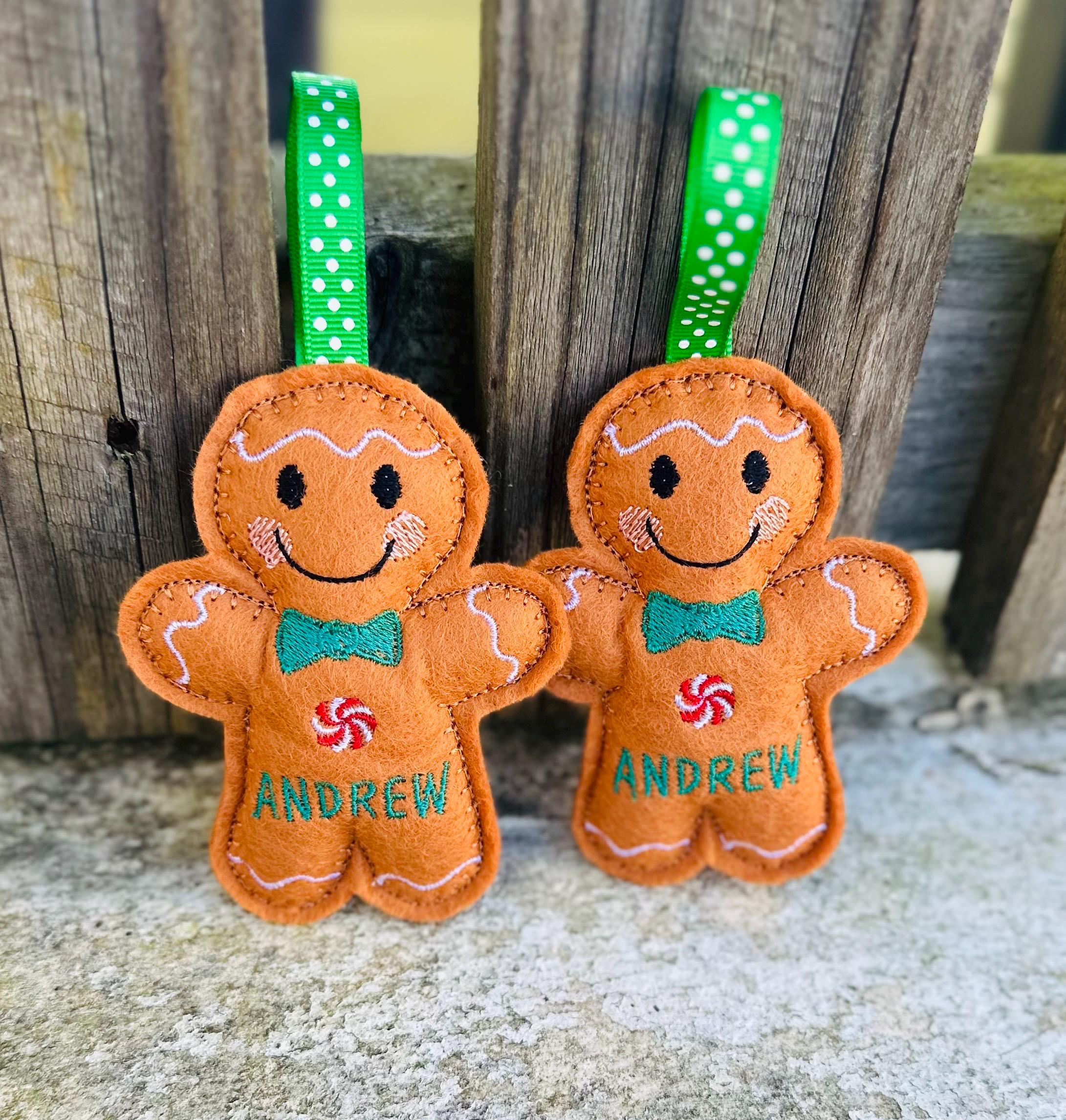 Personalised Felt Gingerbread Christmas Ornament: Tree Hanger