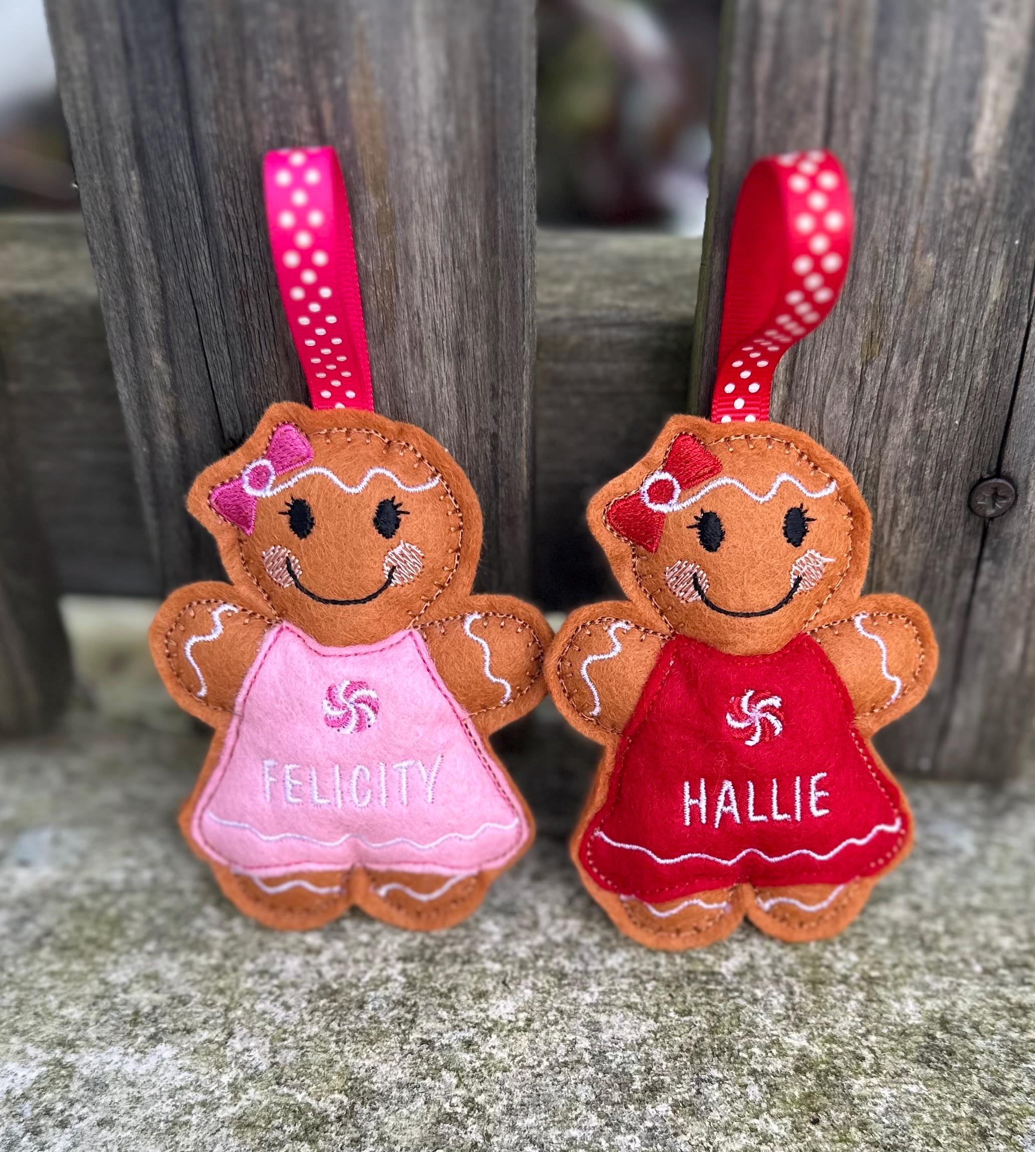 Personalised Felt Gingerbread Christmas Ornament: Tree Hanger