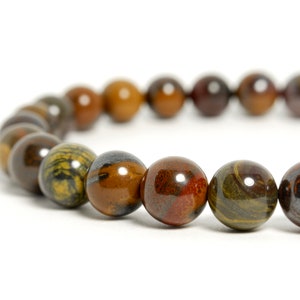 8mm Tiger Iron Beaded Bracelet / Beaded bracelet for women / Gemstone bracelet for men