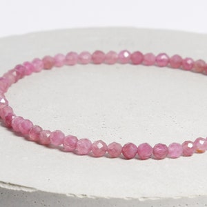 Pink tourmaline bracelet / Dainty tourmaline bracelet / Delicate tourmaline bracelet / October birthstone