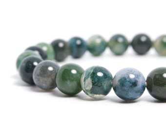 8mm Moss Agate Stretch Bracelet