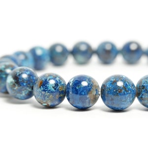 8mm Chrysocolla (Congo) Beaded Bracelet / Beaded bracelet for women / Gemstone bracelet for men