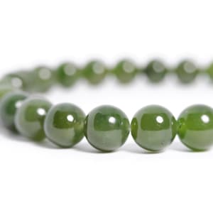 8mm Nephrite Jade (Canada) Stretch Bracelet