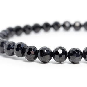 6mm Faceted Black Spinel Stretch Bracelet