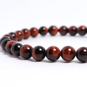6mm Red Tigers Eye Stretch Bracelet