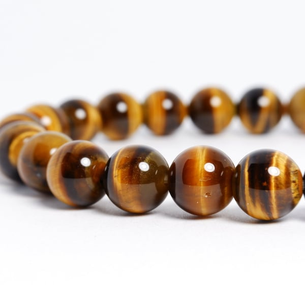 AAAAA Natural Stone Yellow Tiger Eye Round Beads 15 Strand 4 6 8 10 12