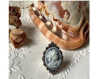 Vintage cameo ring, cameo ring, vintage cameo, silver cameo ring, victorian ring, Edwardian ring, cameo jewelry, wedding ring, gift for her