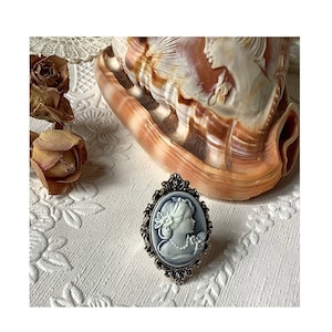 Vintage cameo ring, cameo ring, vintage cameo, silver cameo ring, victorian ring, Edwardian ring, cameo jewelry, wedding ring, gift for her