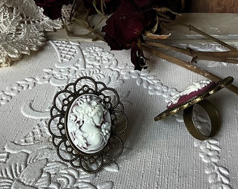 Baroque filigree, ring, filigree ring, Victorian ring, rings for women, vintage rings, antique inspired, Edwardian, Renaissance, cameo ring