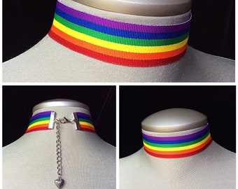 Gay pride jewelry, gay pride necklace, rainbow choker, pride fest, pride for men, gay pride flag, lgbtq gift, lesbian gift, pride rainbow