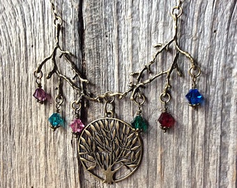 Collier d'anniversaire pour maman, anniversaire pour maman, collier pour maman, anniversaire nouvelle maman, collier grand-mère, collier avec pierre de naissance arbre de vie, cadeau