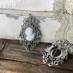 Cameo brooch, brooch, cameo, Victorian brooch, lady cameo, vintage brooch, cameo necklace, brooch pin, silver brooch, Mother&#39;s Day gift