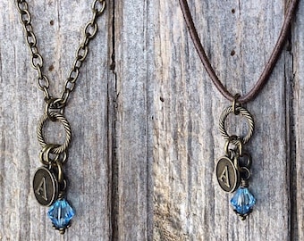 Collar con la piedra de nacimiento de marzo, piedra de nacimiento personalizada, aguamarina, regalo de cumpleaños para mamá, regalo de cumpleaños para papá, regalo para adolescente, mamá primeriza