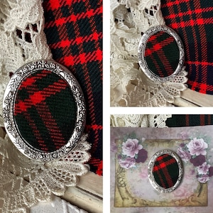 Scottish brooch, Scottish wedding, Scottish bride, MacDonald tartan, celtic inspired, tartan pin, tartan brooch gift, plaid brooch pin