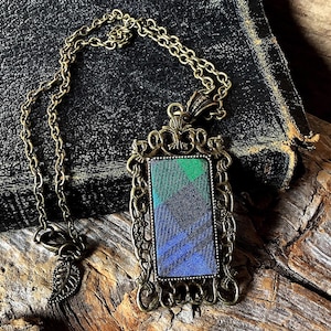 Campbell tartan necklace, clan Campbell pendant, Scottish tartan pendant, Tartan fabric necklace, Campbell tartan jewelry, Scottish clan