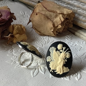 Fairy ring, woodland fairy jewelry, fantasy ring, fairy jewelry, forest ring, nature ring, adjustable ring, Mother&#39;s day gift, birthday gift