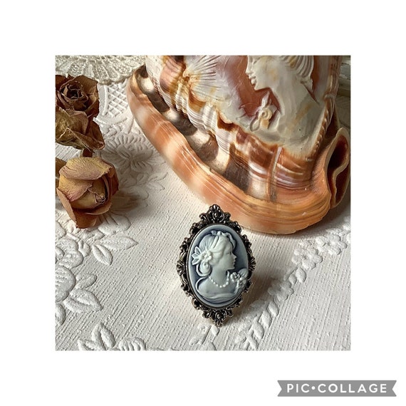 Vintage cameo ring, cameo ring, vintage cameo, silver cameo ring, victorian ring, Edwardian ring, cameo jewelry, wedding ring, gift for her