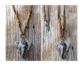 Collar de elefante, collar de elefante de plata, colgante de elefante, collar de elefante para mujeres, hombres, collar de elefante boho, joyería boho