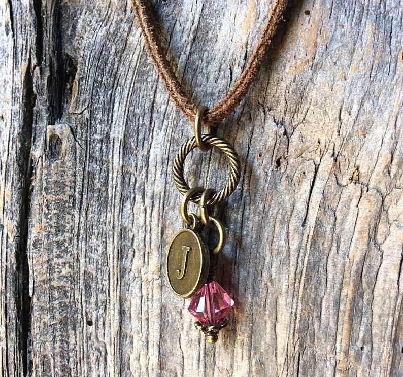 October birthstone necklace, birthstone jewelry, October birthday, pink tourmaline necklace, Libra jewelry, personalized initial jewelry image 5