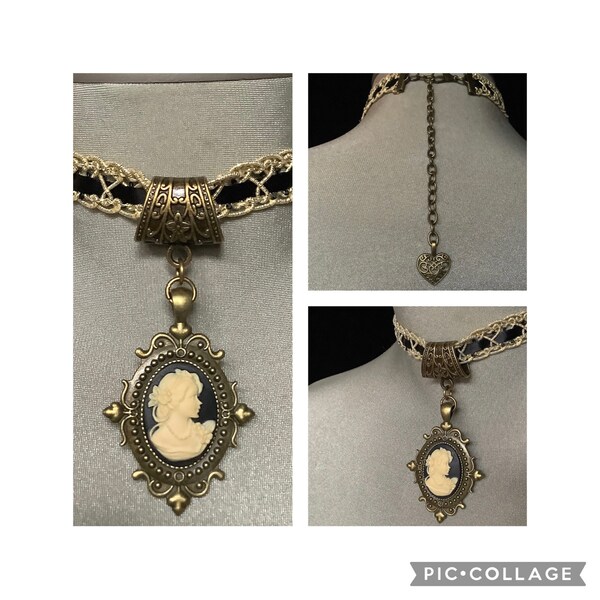 Edwardian cameo, cameo jewelry, vintage cameo, Victorian choker, bridal cameo choker, Mother's Day gift, antique cameo, wedding choker, gift