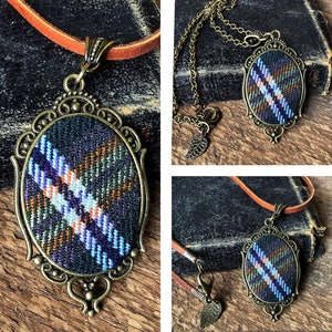 Young tartan, tartan plaid pendant, pendant necklace, tartan plaid, tartan necklace, Scottish jewelry, custom tartan, Valentine&#39;s for her