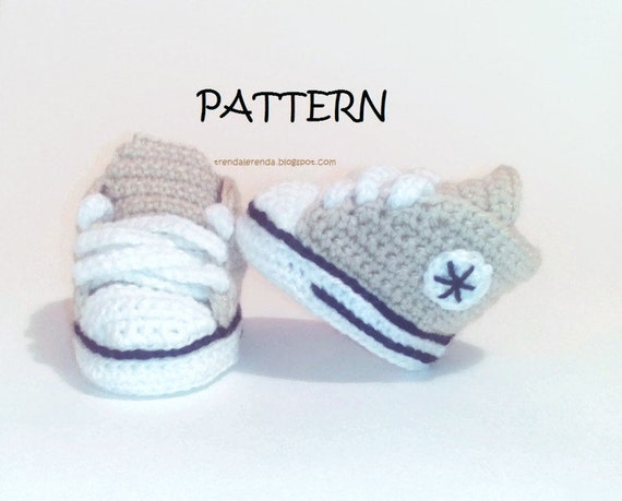 crochet all star baby booties