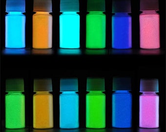 12pcs Set Pigment Powder Glow In The Dark Epoxy Resin Dye Pearl Slime Lipstick Candle Soap Dye Nail Art Home Crafts Powders 20g Bottle
