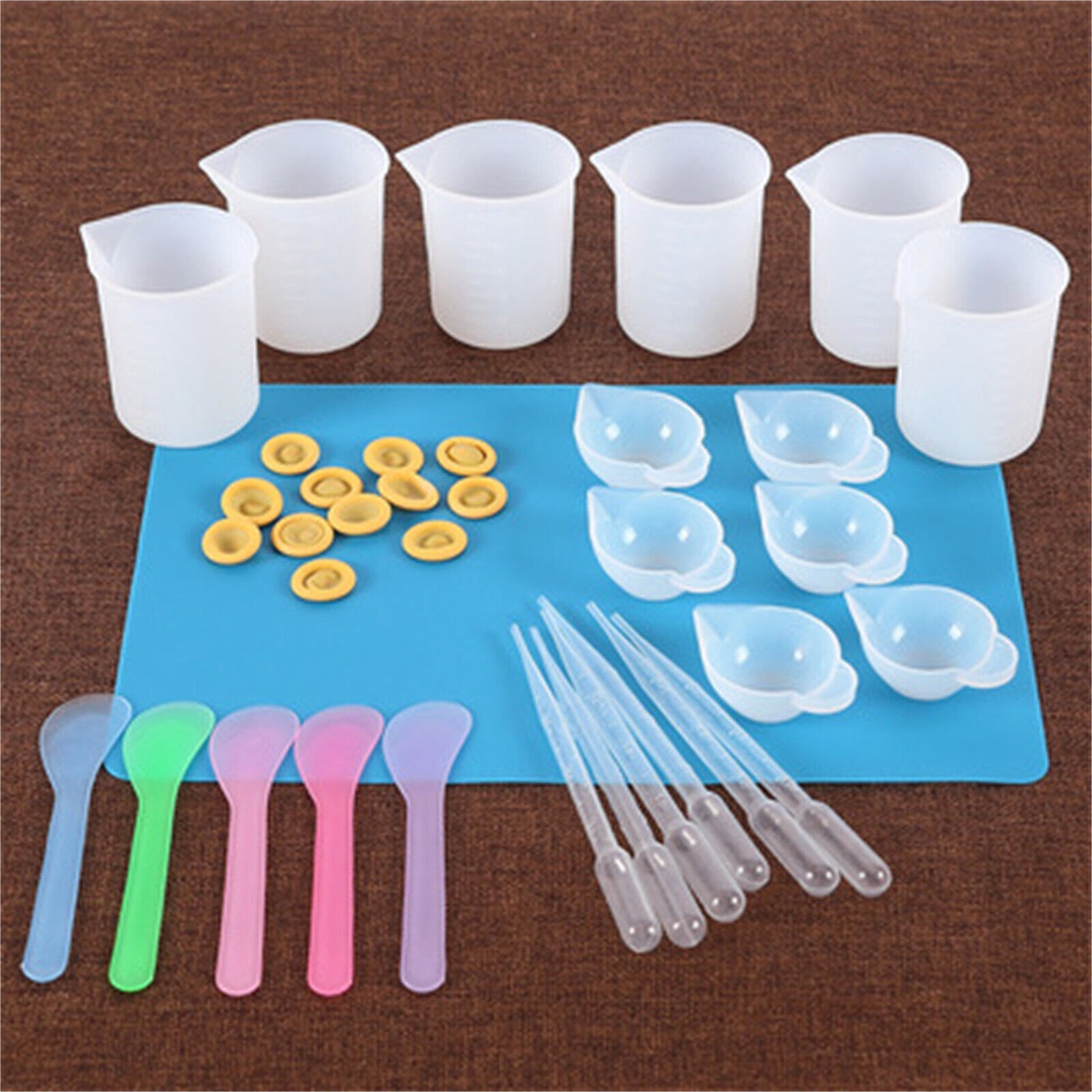 Reusable Resin Tools Supplies with ,Mixing Cup , ,Silicone Set Epoxy Resin  Tool Starter resin material s , 30Pcs
