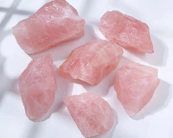 Lote de 1 kg de cristal de cuarzo rosa / Piedras curativas rosas naturales crudas de 40-60 mm para decoración