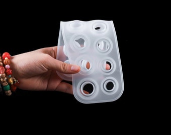 Molde de silicona para anillos de resina epoxi, joyería artesanal (28-35 mm)