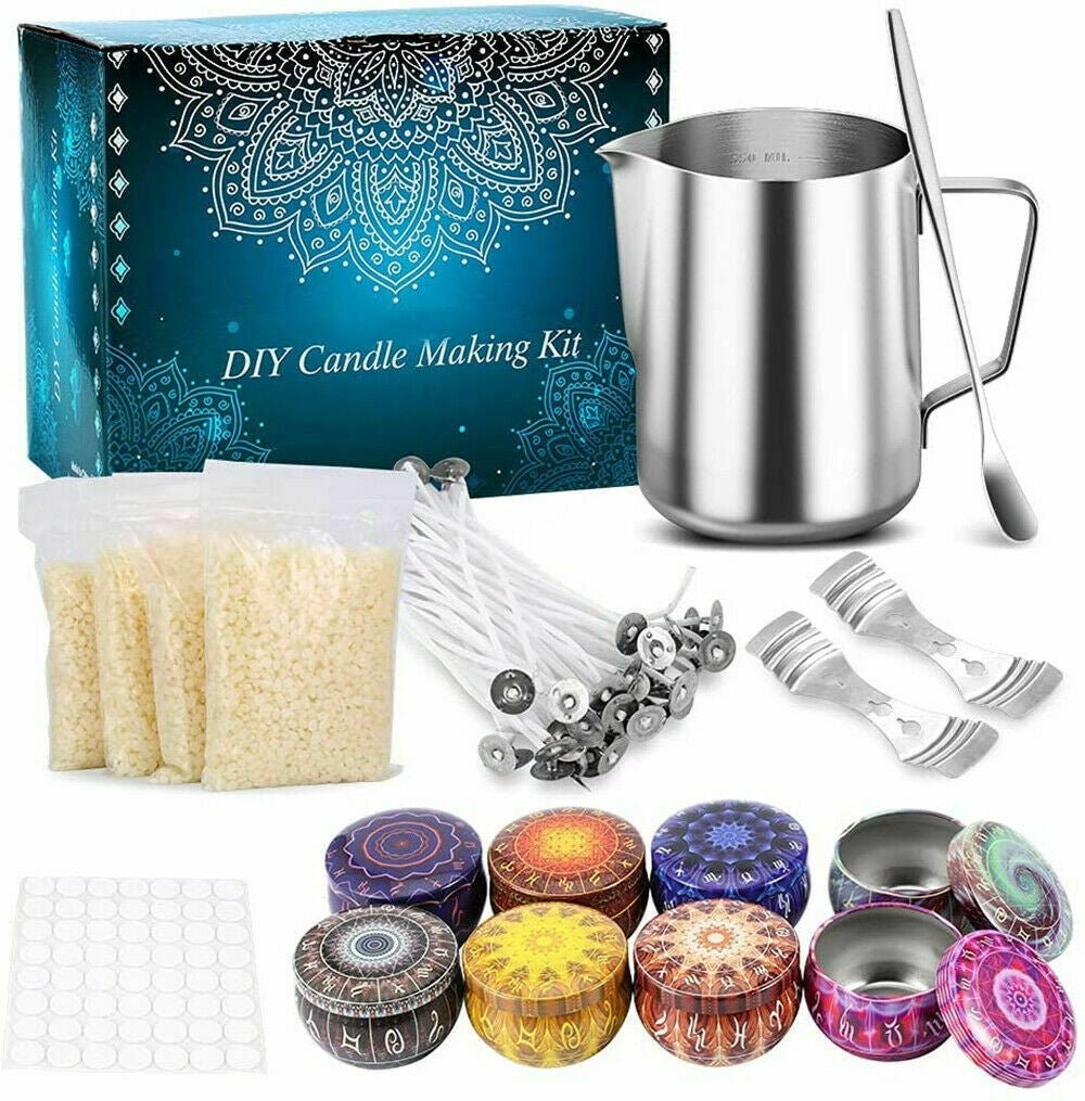 Soy Wax Candle Making Kit With Flowers and Woodwick, DIY Candle Set, Craft  Kit for Beginners, Art Box, Candle Supplies, Christmas Gift 