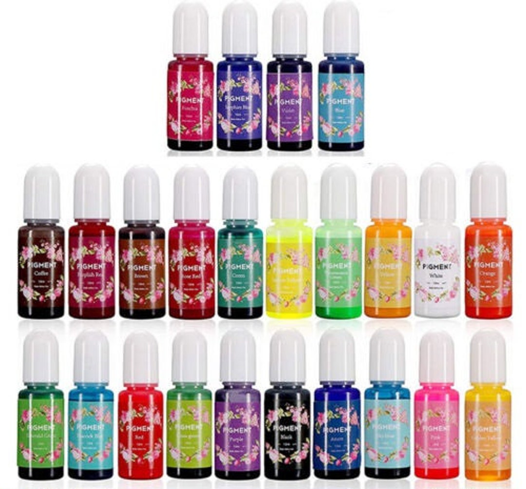 24pcs Coloured Epoxy UV Resin Coloring Dye Art Craf Pigment Colourant