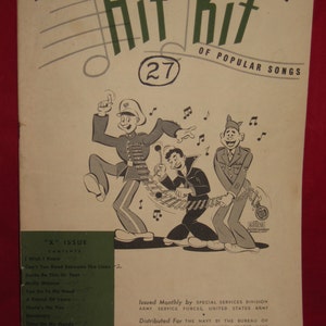 Army Navy Hit Kit of Popular Songs, military songbook, &quot;X&quot; Isuue, WWII music