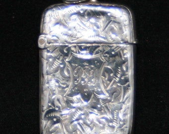 Victorian Sterling Silver Small Vesta Case - Hallmarked Birmingham 1891 George Randle