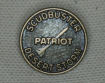 Rare Patriot Missile "Scudbuster" pin from Operation Desert Storm, Iraq war era