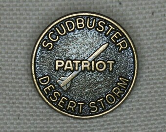 Rare Patriot Missile "Scudbuster" pin from Operation Desert Storm, Iraq war era