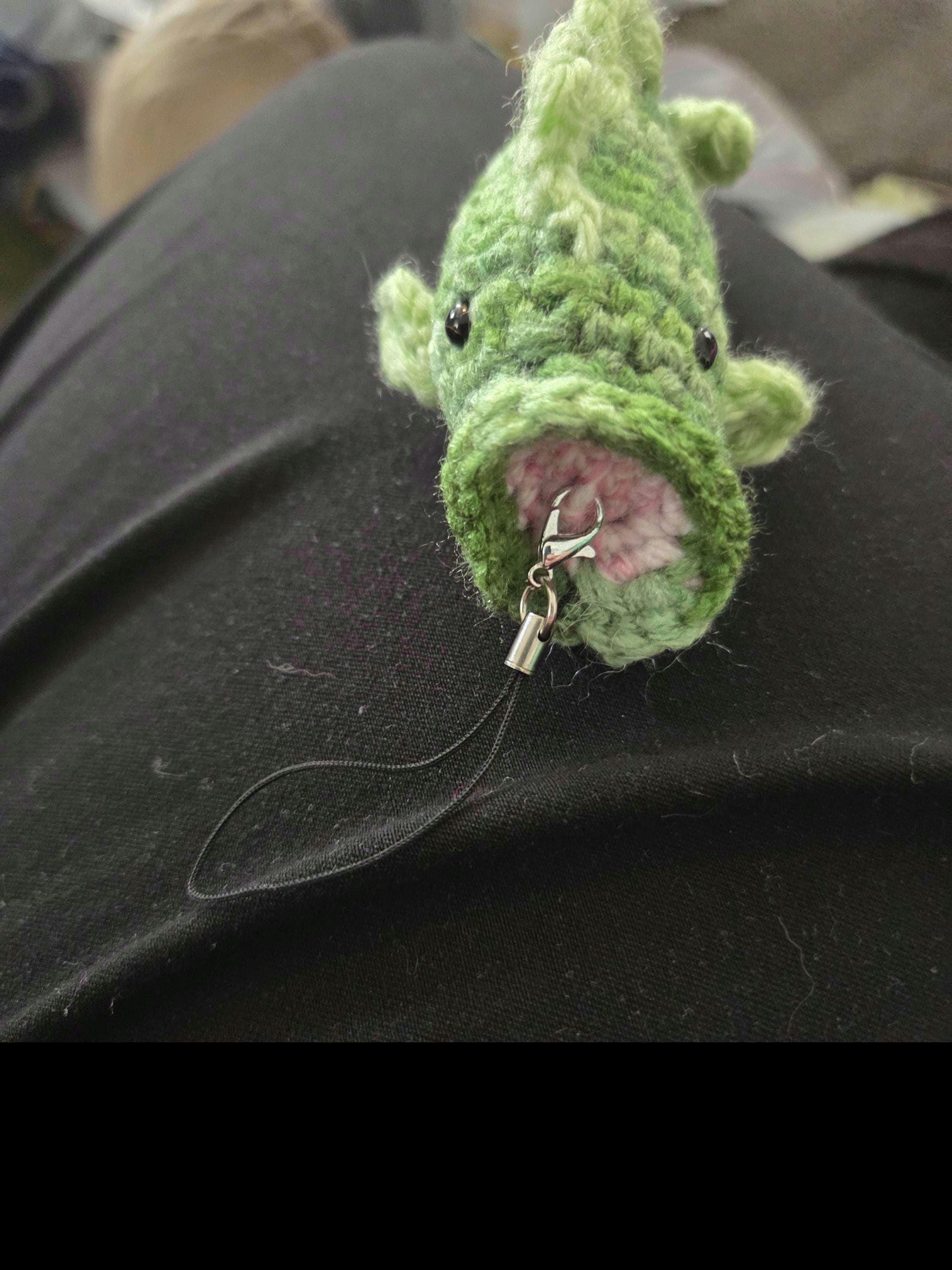 Bass Fishing Crochet Keychain Crochet Fish and Bait Keychain - Etsy