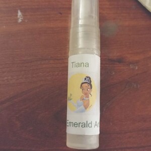 Tiana from Disney&#39;s Princess and the Frog inspired perfume. 5ml travel size body spray fragrance