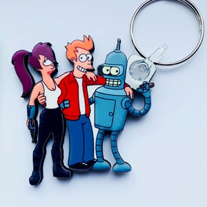 Llavero Futurama, insignia de pin y (nuevo) imán grande. Se puede personalizar.