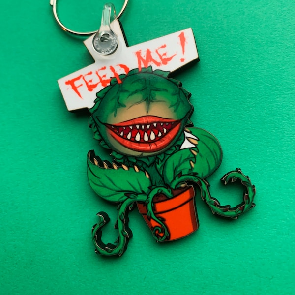 Audrey - Little Shop Of Horrors keyring, pin badge and (new) large magnet. Can be Personalised