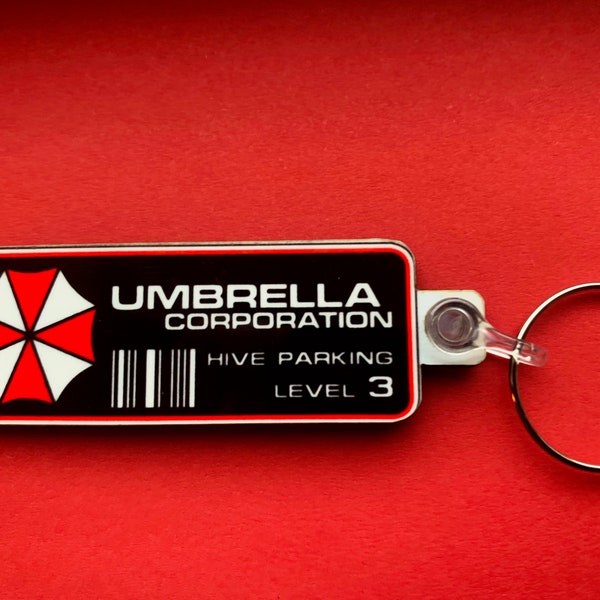 Umbrella Corporation - Resident Evil keyring, pin badge and (new) large magnet. Can be Personalised.