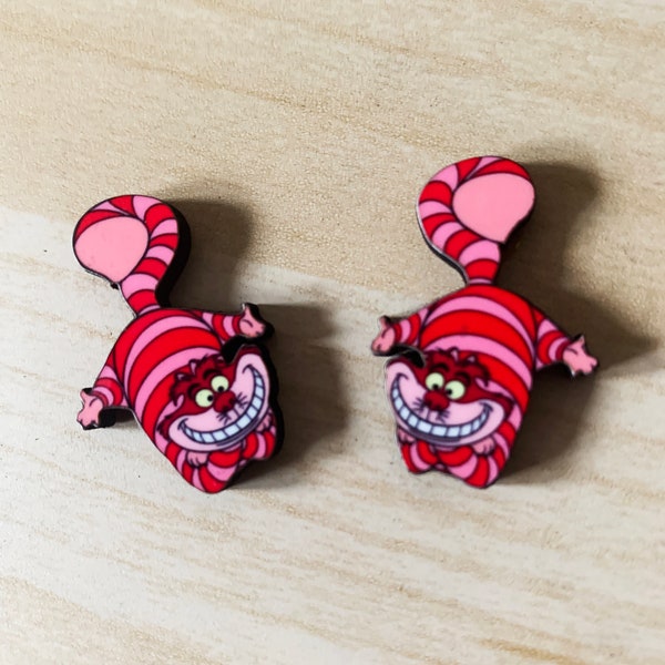 Boucles d’oreilles Cheshire Cat Stud - Boucles d’oreilles Cheshire Cat Cat uniques et complexes.