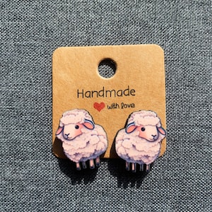 Sheep Stud Earrings- Unique and Intricately Cut earrings.