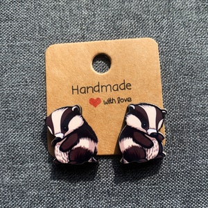 Badger Stud Earrings- Unique and Intricately Cut earrings.