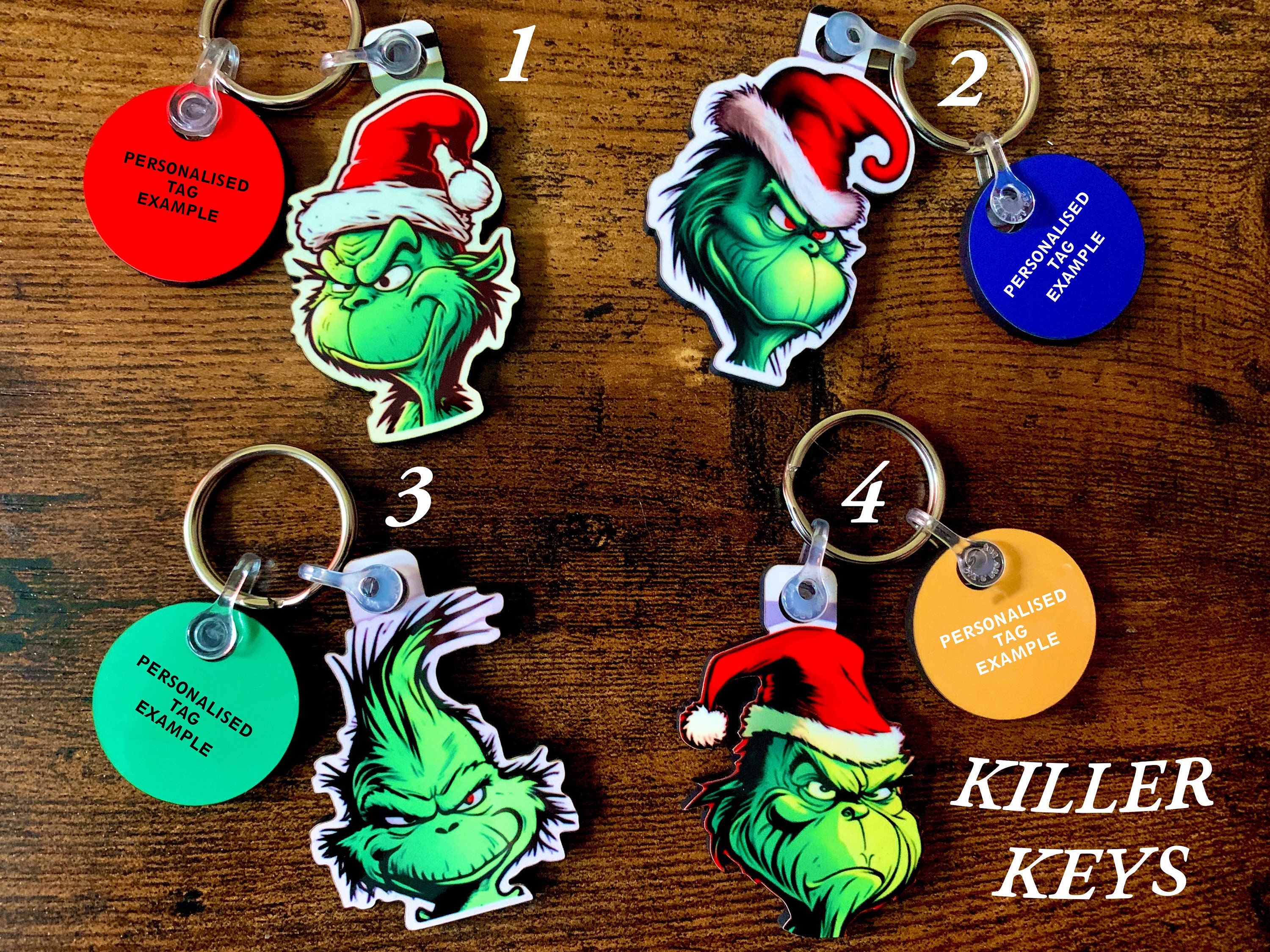 The Grinch Collection of Keyrings Pins and Fridge Magnets