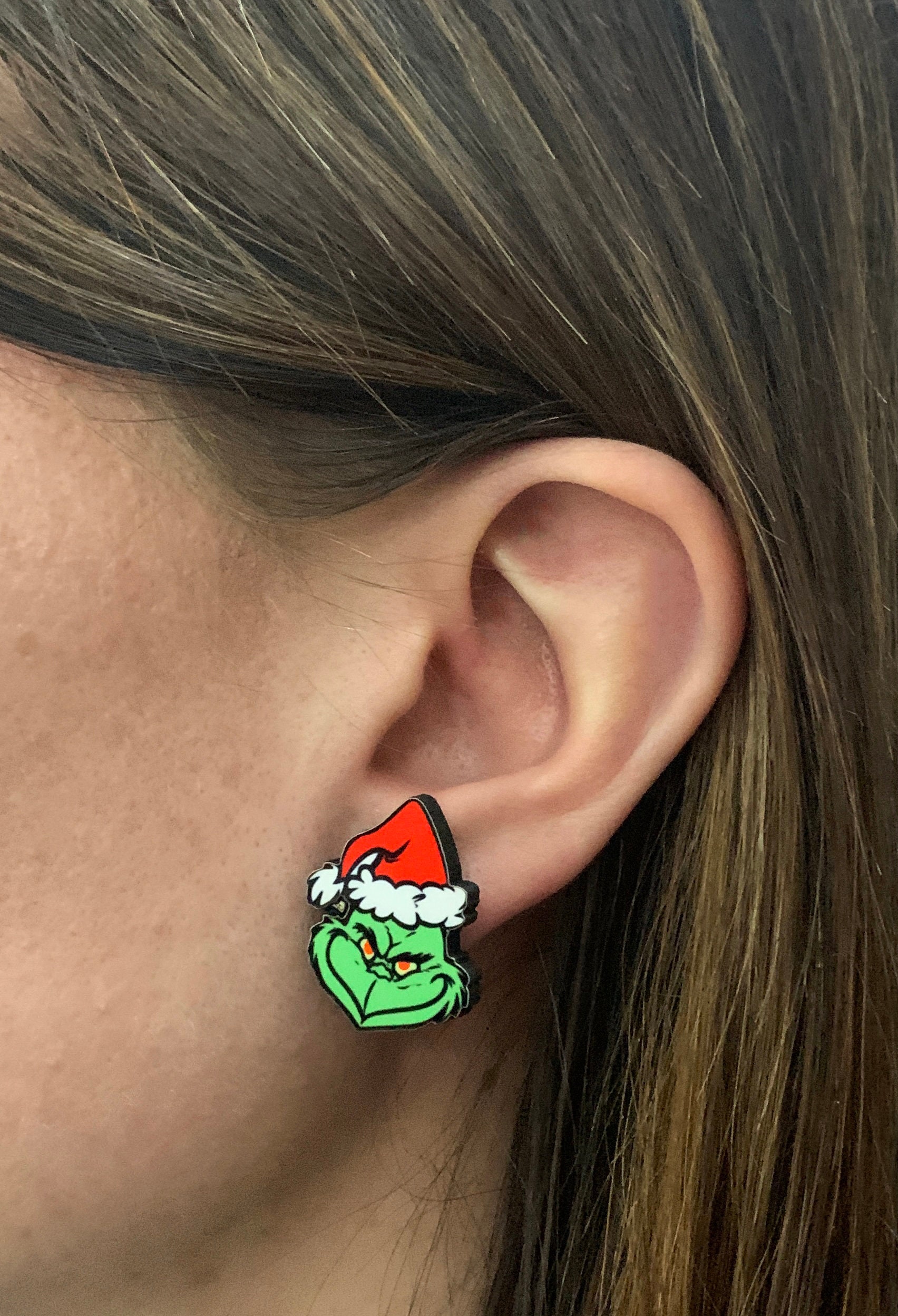 The Grinch Stud Earrings Unique and Intricately Cut the Etsy