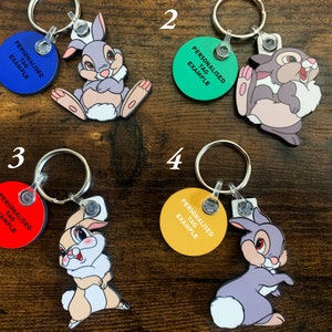 Thumper Collection keyrings, pin badges and Fridge Magnets. Can be Personalised.