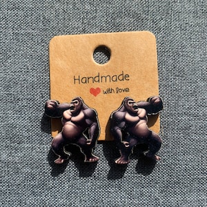 Gorilla Stud Earrings- Unique and Intricately Cut earrings.